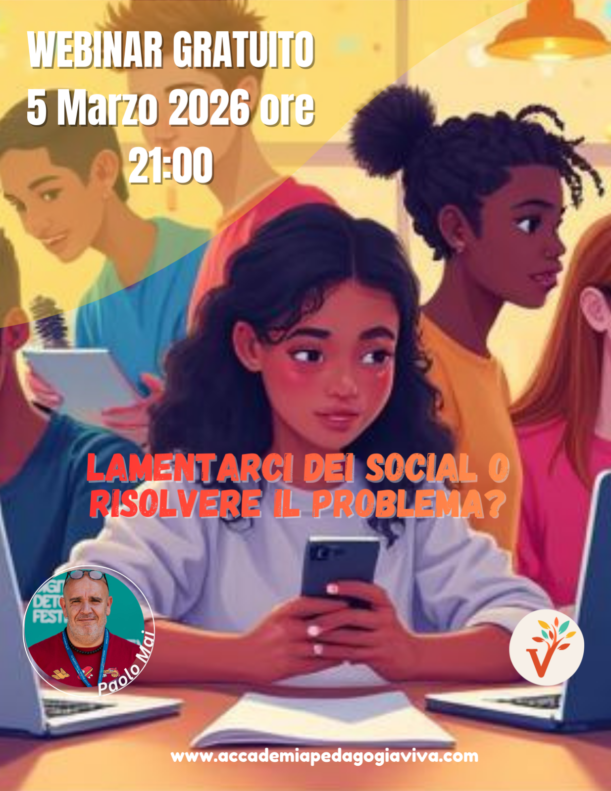 Webinar Gratuito: Lamentarci dei social o risolvere il problema? 5 Marzo 2026 ore 21:00